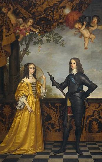 Gerard van Honthorst Willem II (1626-50), prince of Orange, and his wife Maria Stuart (1631-60) oil painting picture